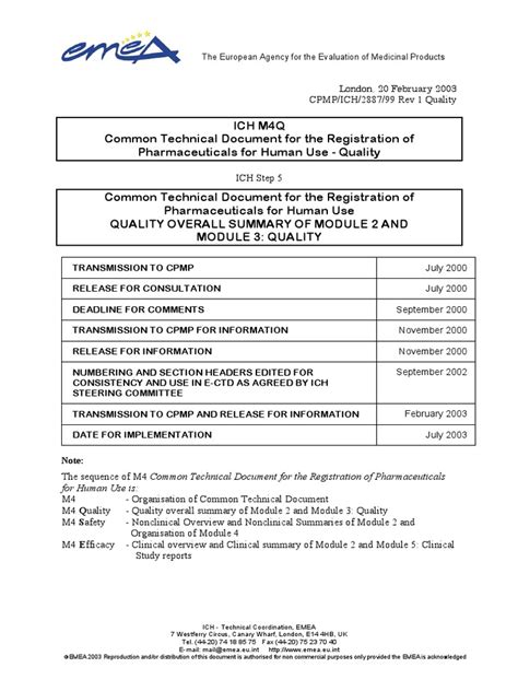 c5h e6l m4q t3w|ICH M4Q Common technical document for the registration of .